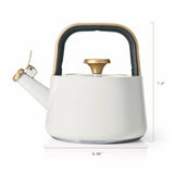 1.8L Ceramic Non-Stick Stovetop Tea Kettle, Durable Ceramic-Coated Stainless Steel, Whistle Alert, Compatible with All Stovetops, White Icing - kitchen appliances (White Icing)