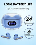 Blue Wireless Earbuds P1 PRO, Earphones Wireless Bluetooth Headphones with Clear Call Mics Ear Buds BYDTOOPCBD