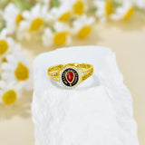 Oseew 2027 Custom Gift Graduation Ring for Women High School (Yellow Gold)