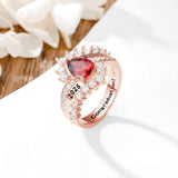 Oseew 2027 Class Graduation Ring for Women College High School (Rose Gold)