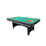 RACK Scorpius 7-Foot Multi-Game Pool Table (Green Felt with Black Body) - Full-Size Billiards with Table Tennis Top
