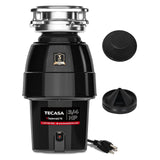 3/4 HP Garbage Disposal, TECASA Food Garbage Disposal with Power Cord, Stainless Steel Grinding System and 3-Bolt Mounting, Continuous Feed Garbage Disposals, Quiet, Taskmaid Series 75
