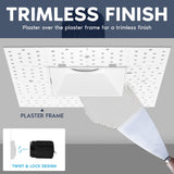 LUXRITE 3 Inch LED Recessed Trimless Spotlight with JBox, Twist N' Lock & Interlocking Trim, 5CCT 2700K-5000K, 15W, 1000LM, CRI90, 38° Beam Angle, Dimmable, IC Rated, Wet Rated, ETL, White (4 Pack)