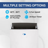 Portable Air Conditioner with Dual Hoses, Dehumidifier, Cooling Fan & Smart Wi-Fi for 600 Sq Ft Rooms, ARC-1230WN, White Whynter