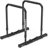 SPORTSROYALS DP2 Dip Station Adjustable Dip Bar, Heavy Duty Parallette & Parallel Bars, 400LBS Stable Dip Stands for Home Gym, Calisthenics & Upper Body Workout Equipment（black)