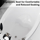 Empava 59-Inch Freestanding Air Jetted Bathtub with Micro Bubble Hydrotherapy | Oval Japanese SPA Design, Pre-Molded Seat, Luxury Soaking Tub,Glossy White