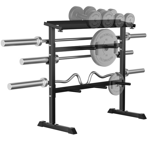 UBOWAY Compact Dumbbell Rack Stand Barbell Rack: Weight rack for Dumbbells, Olympic Barbell Bar, Olympic Weight Plates - Weight Storage Rack for Strength Training Home Gym Fitness Exercise Equipment Uboway