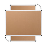 VIZ-PRO Cork Notice Board, 36 X 24 Inches, Pack of 2, Silver Aluminium Frame