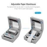 GRSJKRI Multifunction Desktop 110mm Thermal Paper Printer Barcode Label BT Communication Interface