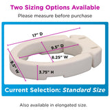 NOVA Medical Products Hinged Toilet Seat Riser, Lift Up and Down Raised Toilet Seat (For Under Seat), For Standard Seat, White, 1 Count (Pack of 1)