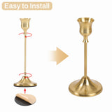 Sunnyfuture Candlestick Holders, 12PCS Taper Candle Holder for Candlesticks, Gold Candle Holders for Table Centerpiece, Wedding, Party