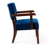FAGAGA Velvet Accent Chairs Set of 2, 2 Solid Wood Armchairs with Table