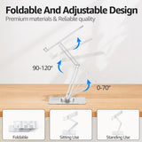 360° Rotating Laptop Stand for Desk Adjustable Height, Ergonomic Laptop Riser Standing Desk Converter