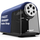 AFMAT 6 Holes Heavy Duty Electric Pencil Sharpener and Fully Automatic Robot Pencil Sharpener