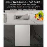 Built in Stainless Steel Pull Out Trash Can Hidden Swing Flip Kitchen Waste Bin with Integrated Garbage Disposal Compact Countertop Waste Container Space Saving Solution