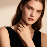 Oseew 2027 Senior Graduation Ring for Women High School Class (Yellow Gold)