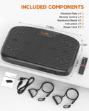 WATEYA Vibration Plate Exercise Machine, Vibrating Platform for Lymphatic Drainage with 200 Adjustable Speeds, Power Vibration Plate for Weight Loss & Fitness, Supports Max Weight 450 Lbs (Black)
