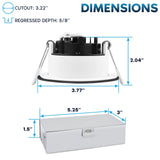 LUXRITE 3 Inch LED Recessed Ceiling Light with Junction Box, 10W, 5CCT 2700K/3000K/3500K/4000K/5000K, 800LM High Brightness, Dimmable Canless Downlight, Wet Rated, IC Rated, ETL - Black (6 Pack)