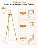 53.9" Gold Easel Stand for Sign, Display Easel for Wedding Sign, Painting