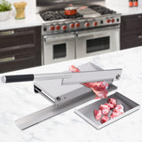 Manual Bone Meat Cutter, Stainless Steel Ribs, Manual Meat Bone Cutter Rib Slicer Heavy Duty Chicken Cutting Machine with 16 inch Knife, for Beef Goat Pig Fish Butcher