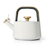 1.8L Ceramic Non-Stick Stovetop Tea Kettle, Durable Ceramic-Coated Stainless Steel, Whistle Alert, Compatible with All Stovetops, White Icing - kitchen appliances (White Icing)