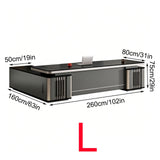 L Shaped Executive Desk with Storage, 5cm Thick Desktop, Cable Grommet