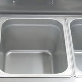 Food Warmer Commercial Gas Bain Marie Buffet Countertop Food Warmer Steam Table Steamer Soup Warmer Adjustable Temp Gas Fryer Steamer Cooking Heating Pot (3 Pan)