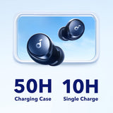 Auto-Adjustable Active Noise Cancelling Wireless Earbuds, Reduce Noise by Up to 98% (Blue) Soundcore
