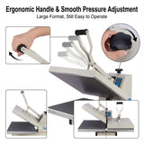 Large Format Manual Heat Press Machine 110V 2600W, Heavy-Duty Professional High Pressure