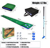 Y-Nut Putting Game, Indoor Green Putting Game Set, Detachable Golf Putting Mat - Includes 1 Putter, 6 Golf Balls, 3 Golf Cups, 1 Bag for Home Office Backyard with Family/Friends