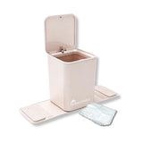 HAUSSIMPLE Car Trash Can with Stability Wings – Leakproof Portable Garbage Bin for Fabric & Rubber Mats – Compact Durable Plastic Auto Organizer for Cars, SUVs, Trucks (Mocha with Lid, Medium)