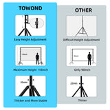 TOWOND Projector Screen and Stand, 180 inch Outdoor Projector Screen 15 FT Large Projection Screen, Portable 16:9 4K HD Rear Front Movie Screen with Carry Bag Wrinkle-Free Design for Backyard Theater