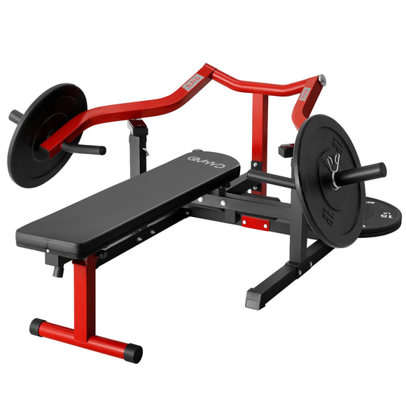 GMWD Chest Press Machine, 1250LBS Bench Press Machine with Independent Converging Arms, Adjustable Flat Incline Bench for Chest, AB Workouts, Shoulder Home Gym Equipment, Red, V1 GMWD