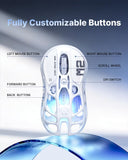 GravaStar Mercury M2 Wireless Gaming Mouse, 5 Dynamic Lightsync RGB (White)