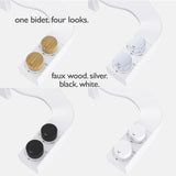 BIDETbidet Left/Right Reversible WARM WATER Ultra-Slim Bidet Attachment with Temperature Control, Interchangeable Knob Set, Hinged Nozzle, Non-Electric, Easy Install, Fits Most Toilets, Off-White