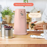 Electric Can Opener with Auto-Turn Operation for Standard & Tall Cans, Stainless Steel Blade for Easy Kitchen Counter Use (Rose)