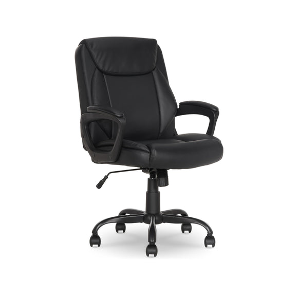 Amazon Basics Classic Puresoft PU Padded Mid-Back Office Desk Chair wi ...