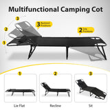 Camping Cot for Adults, Heavy-Duty Portable Cot Bed with Mattress and Pillow, Foldable Padded Sleeping Cots for Camping Travel Tent Outdoor & Home Guest, Camp Cot Bed for Guest Travel, Hiking