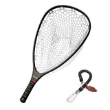 Aventik Fly Floating Fishing Net Carbon Fiber Landing Net Clear Rubber Ghost Net Catch & Release with Magnet Release (Black with Magnet