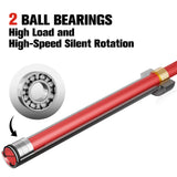 RitFit Elite 7ft Olympic Barbell, Robust 45lb Barbell for Weightlifting and Powerlifting, Superior Olympic Bar with Exceptional 500lbs Load Capacity, Weight Bar for 2” Standard Plates Sliver/Red