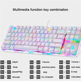 Wired Mechanical Gaming Keyboard Transparent Bottom Cover 87 Keys for Home PC Game 9 Lighting Effects RGB Backlight