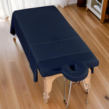 Cottingon 3 Piece Massage Table Sheet Set, 100% Brushed Premium Microfiber Ultra Light, Wrinkle free, Facial Bed Cover Fits 36" x 77" upto 7"Deep Massage Beds, Navy Blue