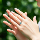 Gold Alexandrite ring set Kite Cut Promise Ring Set Alexandrite rings for women Vintage Wedding Ring Set For Wife/Womens