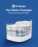 PETGUGU AI Cat Water Fountain with App, 2L Motion Activated Pet Water Fountain, Automatic Pet Water Dispenser Ultra Quiet Wireless Pump, 8-Layer Filtration BPA-Free for Cats & Small Dogs