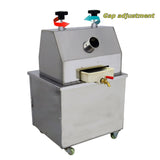 Commercial Sugarcane Press Sugar Cane Juicer Machine Sugarcane Juice Extractor 110V Electric Sugar Cane Fruit Press Juicer with 3 Solid Rollers 2 Knives for Commercial Home Use INTSUPERMAI
