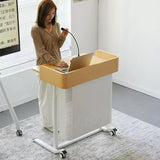 le Laptop Stand with 4 Wheels Metal Podium for Church School Office Modern Speaker Table Portable Presentat Desk Conference Use