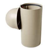 Rubbermaid Commercial Products Marshal Products Classic Outdoor/Indoor Trash Can with Lid, 15-Gallon, Beige, Round, Garbage Container/Waste Basket for Lobby/Office/Restroom/Restaurant/School