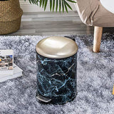 8L Black White Bedroom Marble Trash Can Kitchen Cute Bathroom