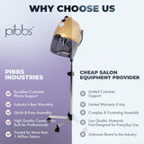 Pibbs 520 Futura Dri Gold Salon Hair Dryer with Adjustable Stand, 1100W Italian-Made, Timer & Temperature Control, CE Certified, Mobile on Casters, PIB-520
