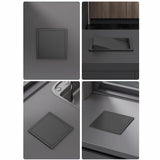This Integrated Kitchen Trash Can Built-in Garbage Disposal Pull-Out Waste Bin with Swivel Lid Stainless Steel Under-Counter Design Compact Size Grey Color.